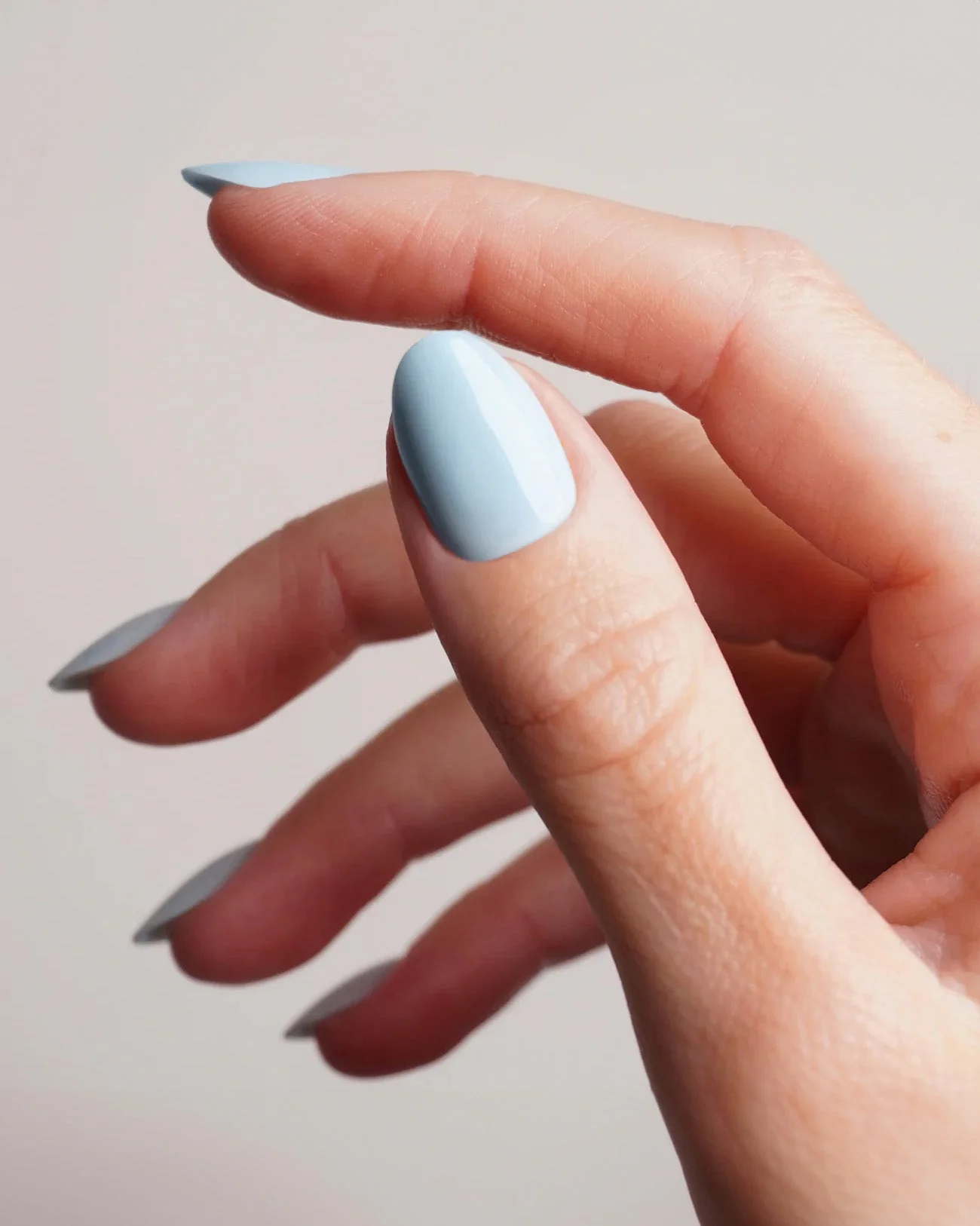 Baby Blue Short Round Soft Gel Press Ons - Image 2