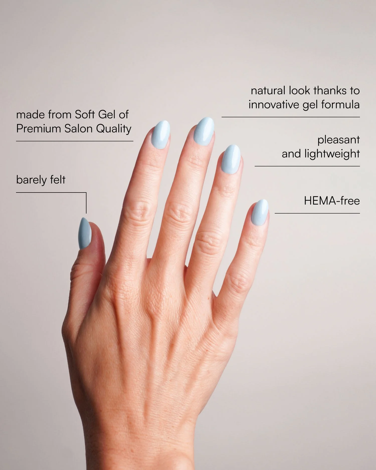 Baby Blue Short Round Soft Gel Press Ons - Image 3