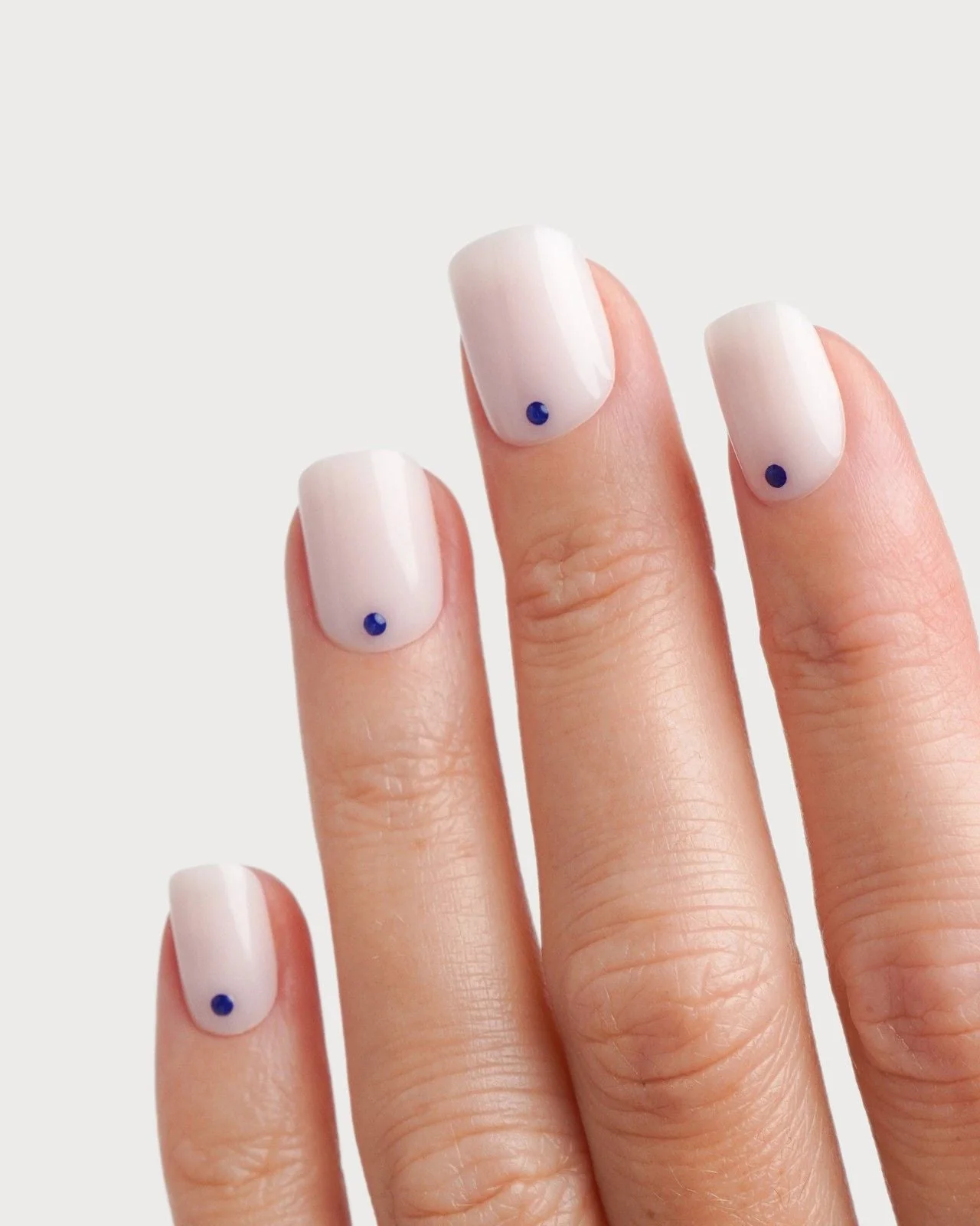 Blue Dots Extra Short Square Soft Gel Press Ons - Image 2
