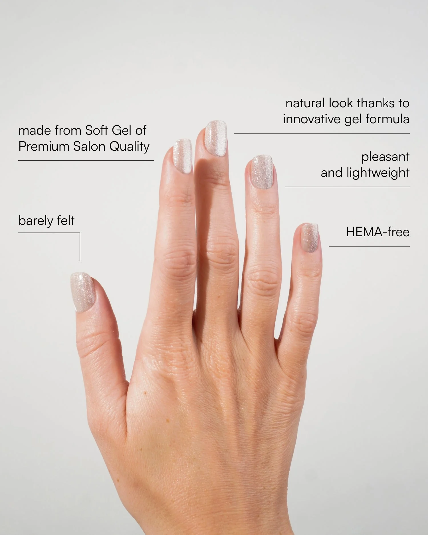 Champagne Cateye Extra Short Square Soft Gel Press Ons - Image 3