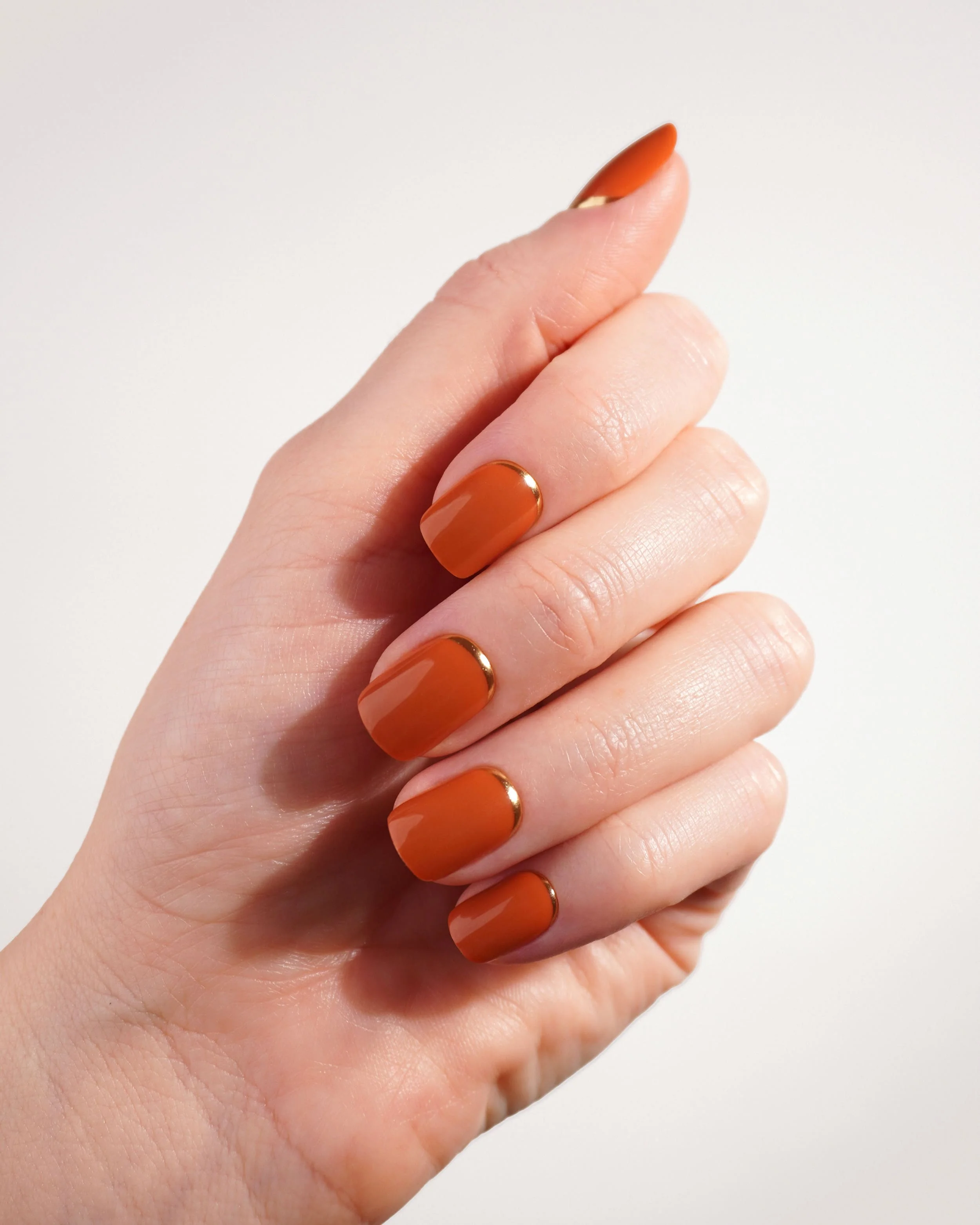 Cinnamon Extra Short Square Soft Gel Press Ons - Image 2