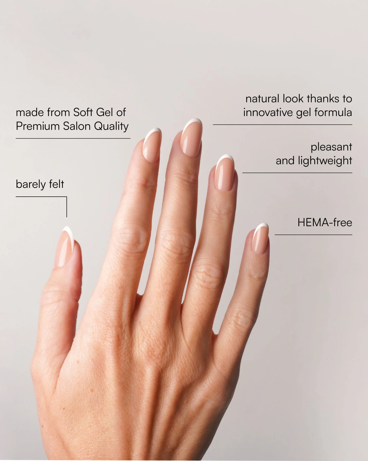 Classic French Medium Round Soft Gel Press Ons - Image 3