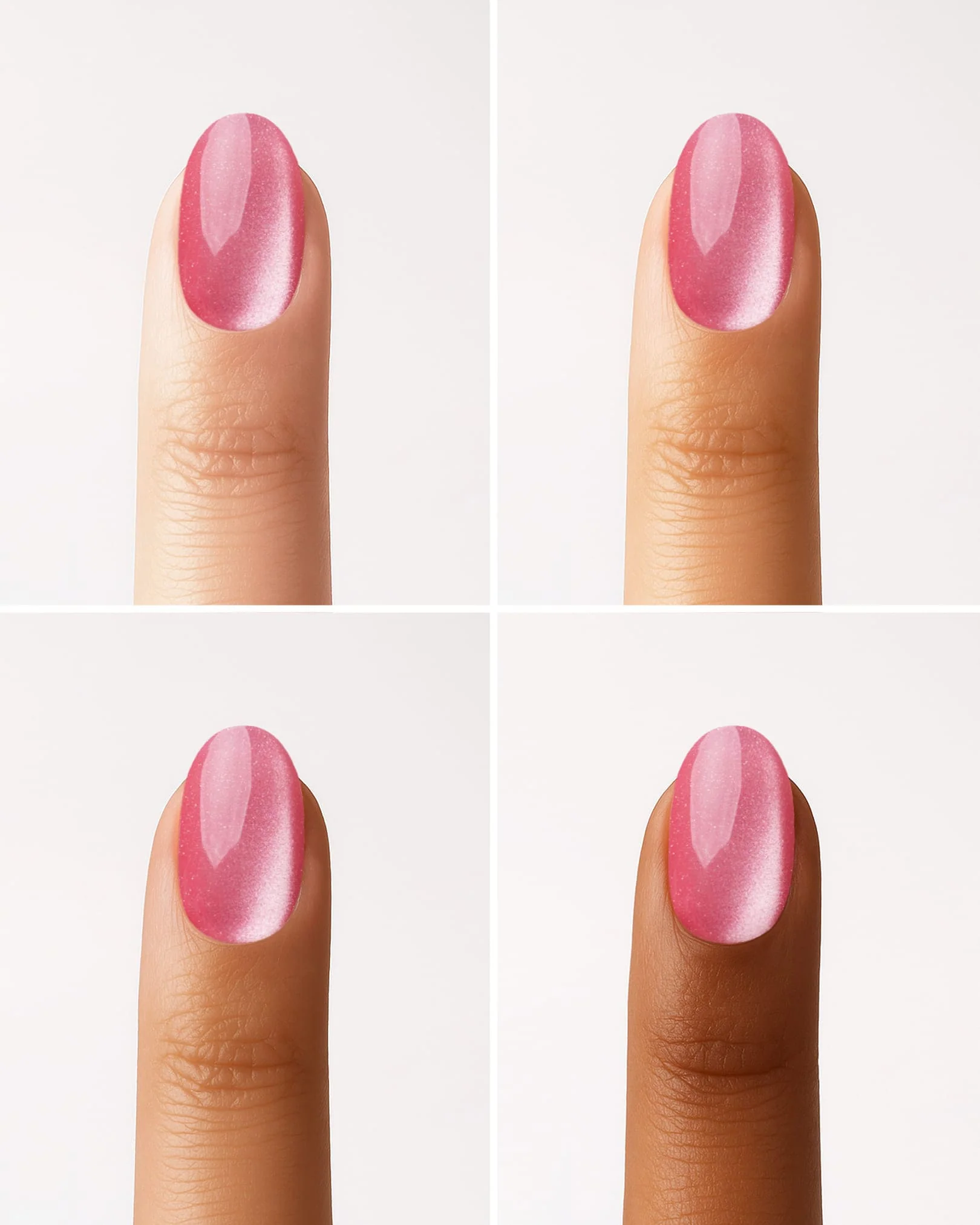 Glass Pink Cat Eye Short Round Soft Gel Press Ons - Image 6