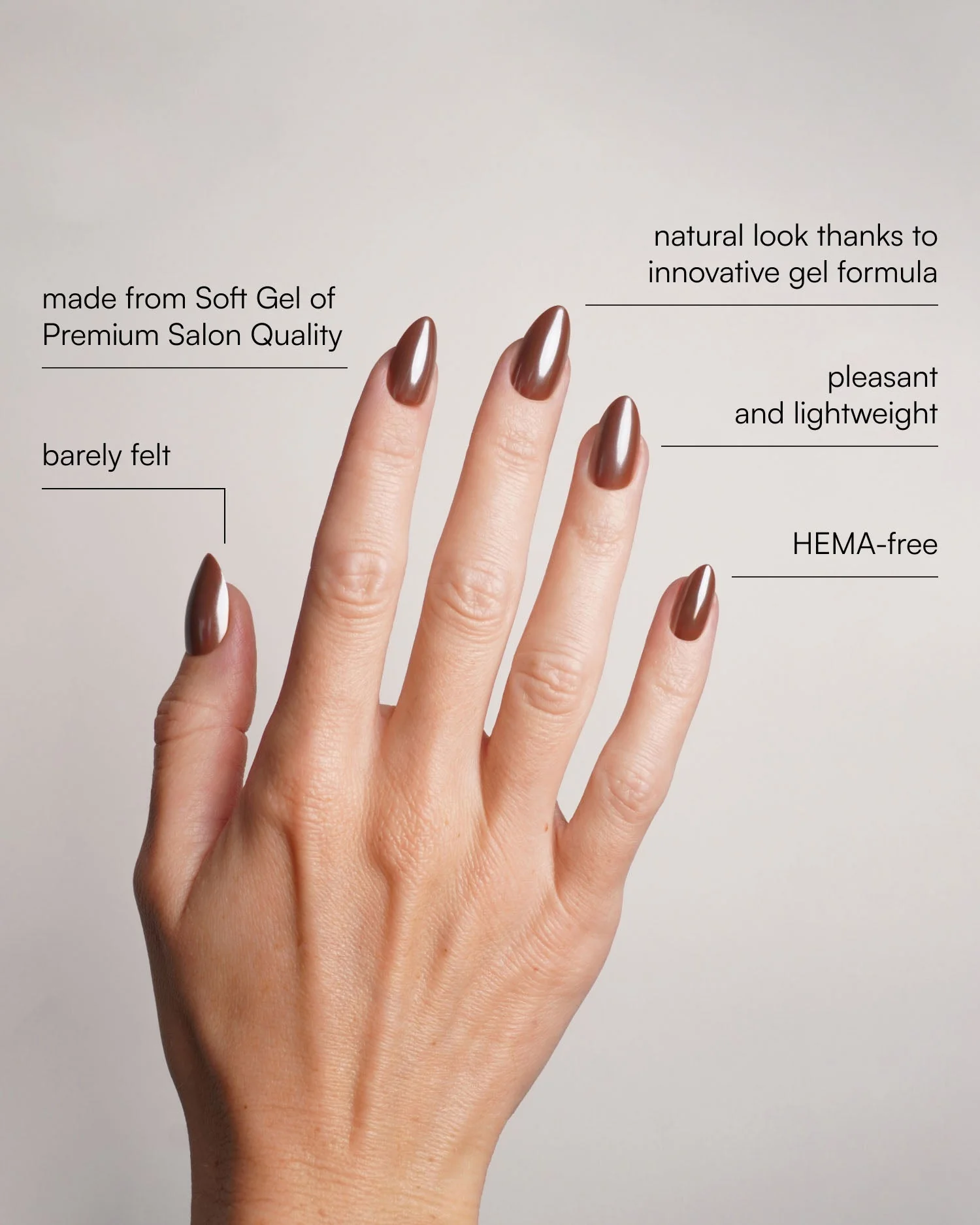 Glazed Chocolate Short Almond Soft Gel Press Ons - Image 3