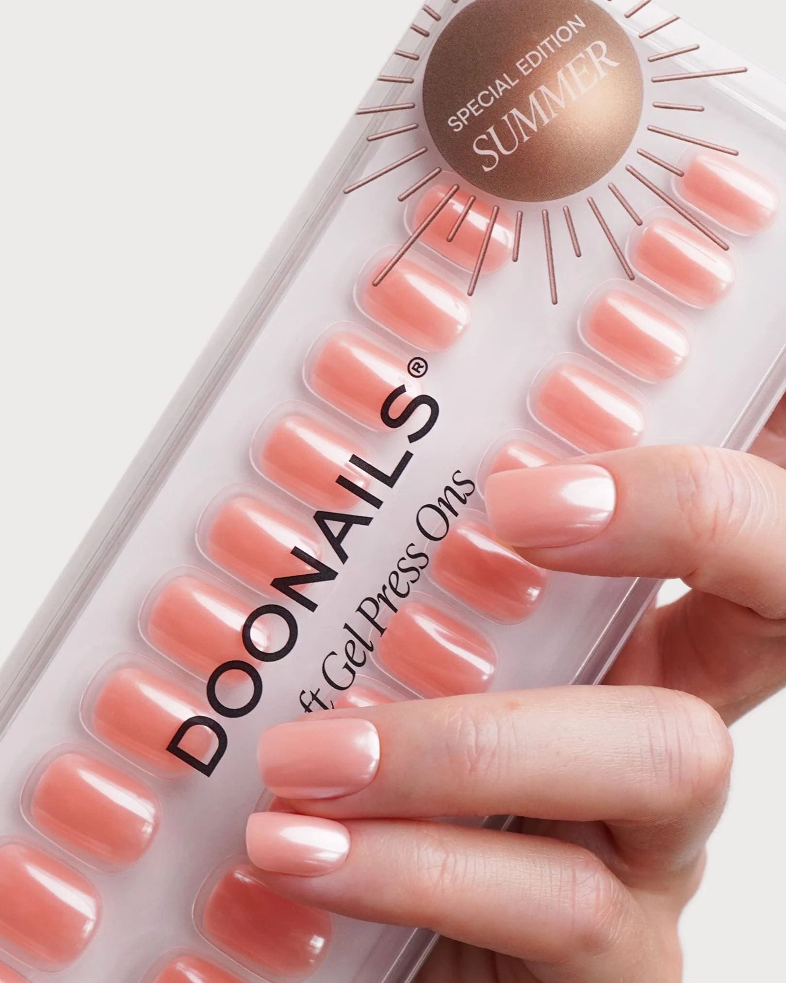 Glazed Peach Extra Short Square Soft Gel Press Ons - Image 5
