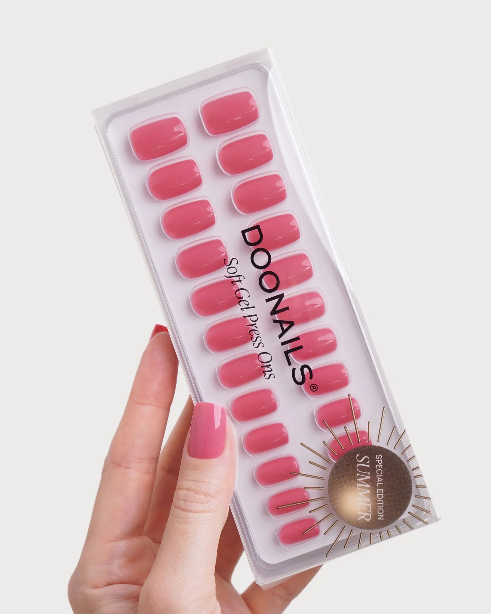 Hot Pink Short Square Soft Gel Press Ons - Image 3