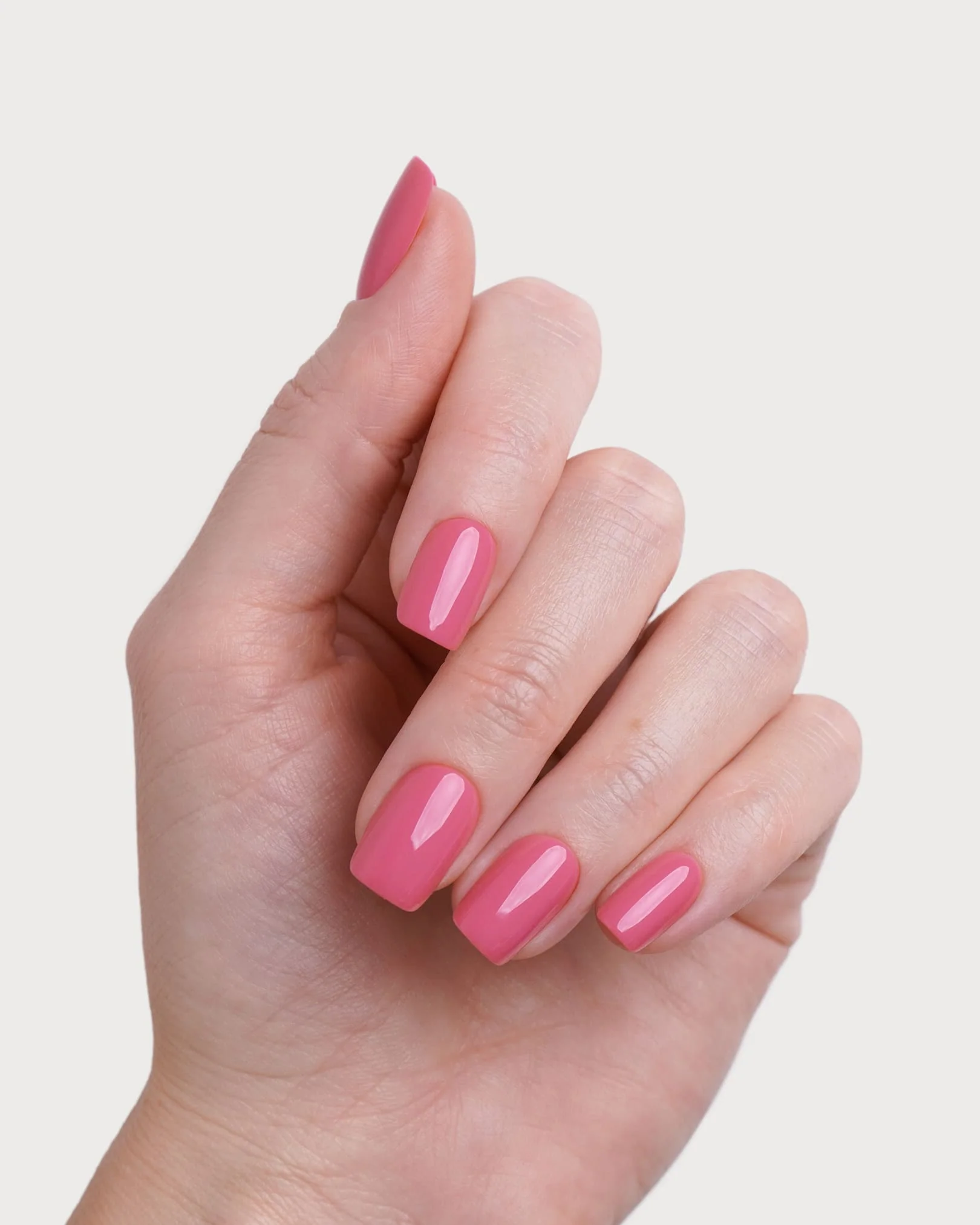 Hot Pink Short Square Soft Gel Press Ons - Image 4