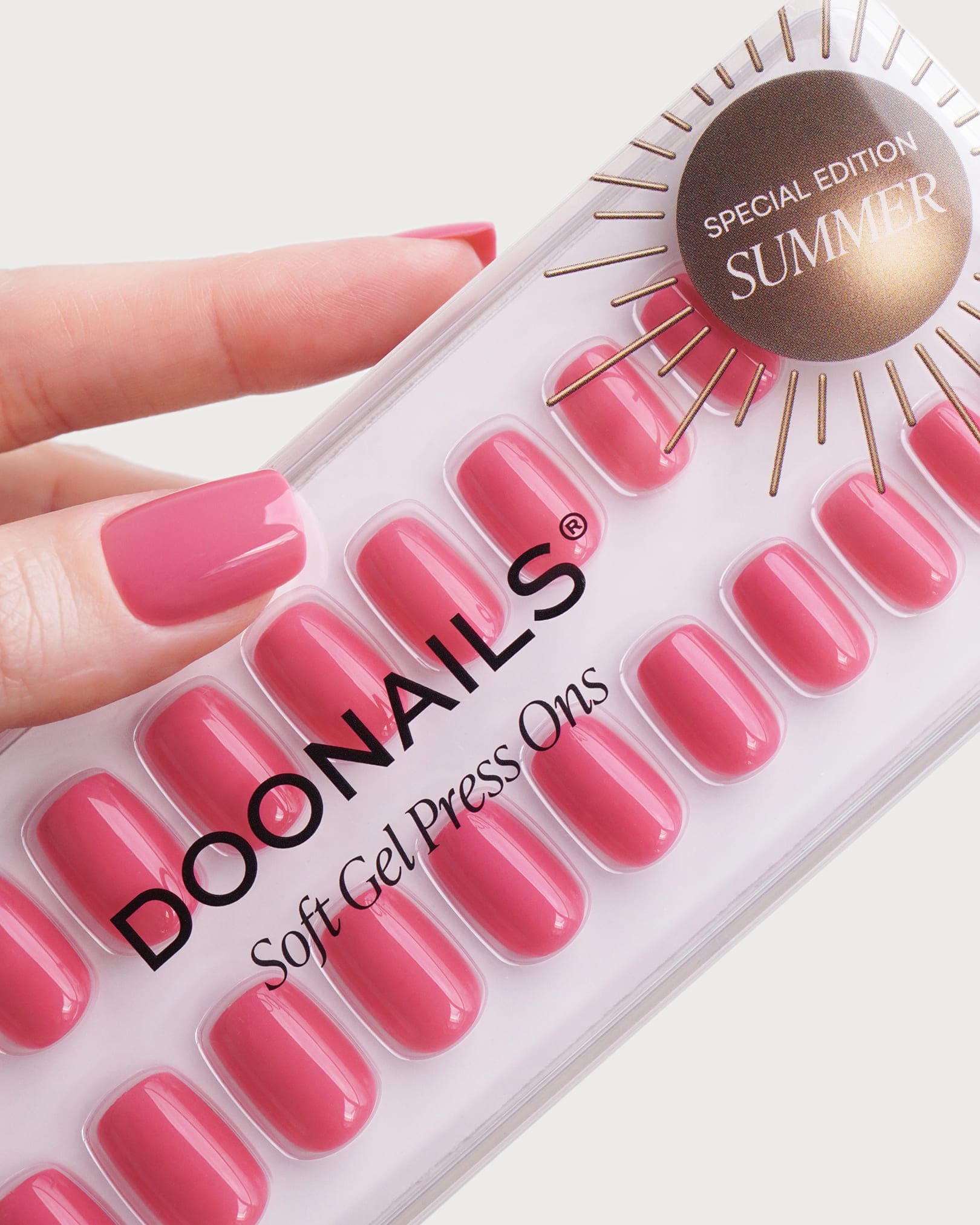 Hot Pink Short Square Soft Gel Press Ons - Image 5