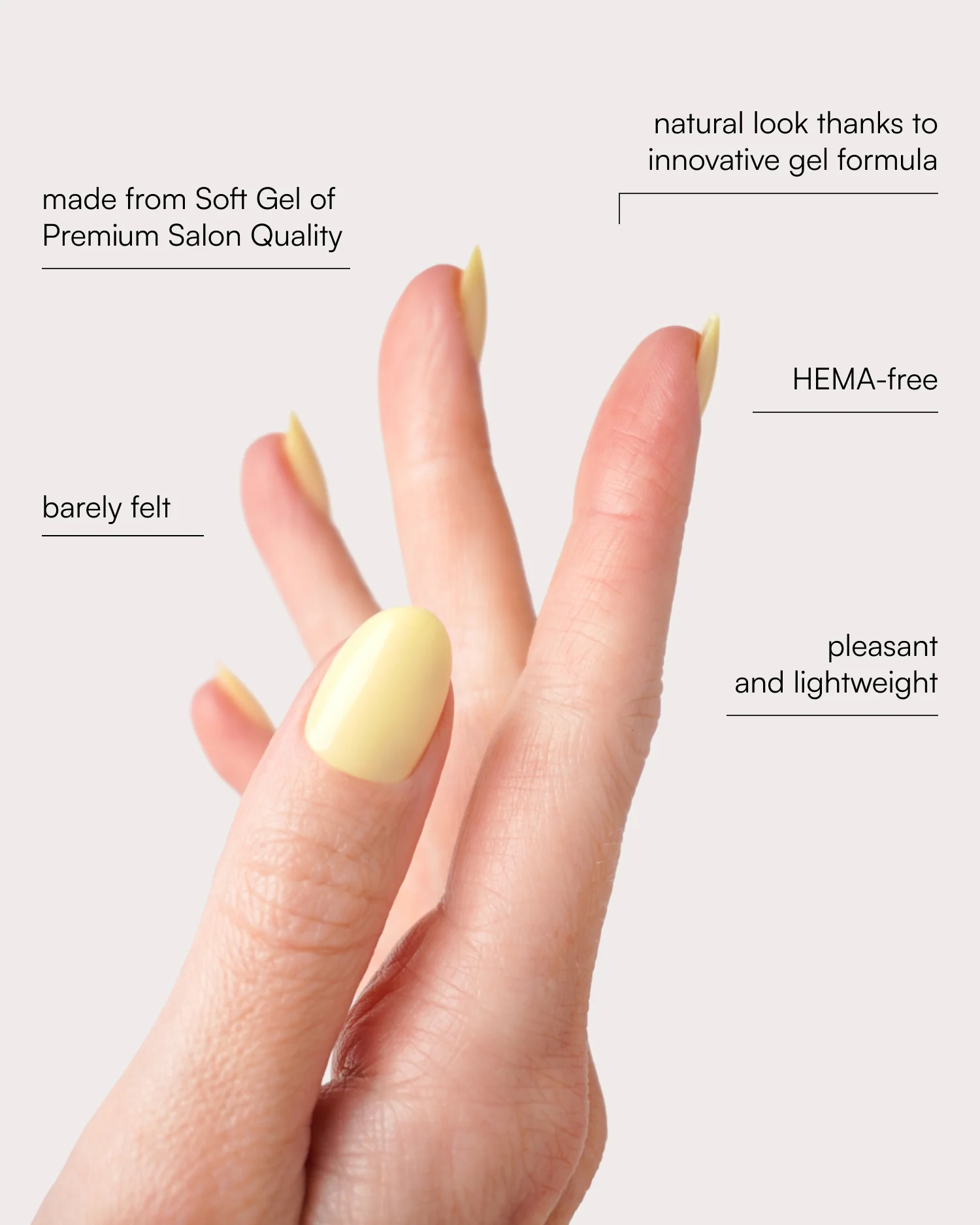Lemon Sorbet Short Round Soft Gel Press Ons - Image 3