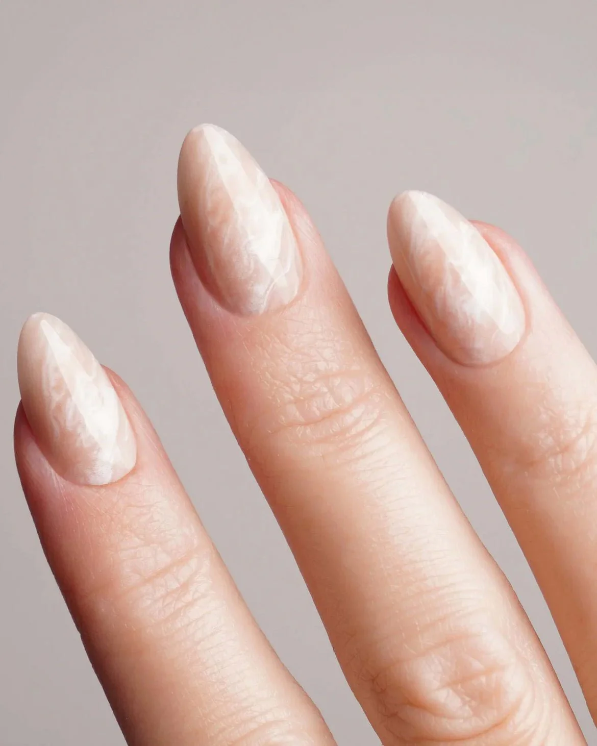 Nude Marble Short Almond Soft Gel Press Ons - Image 2