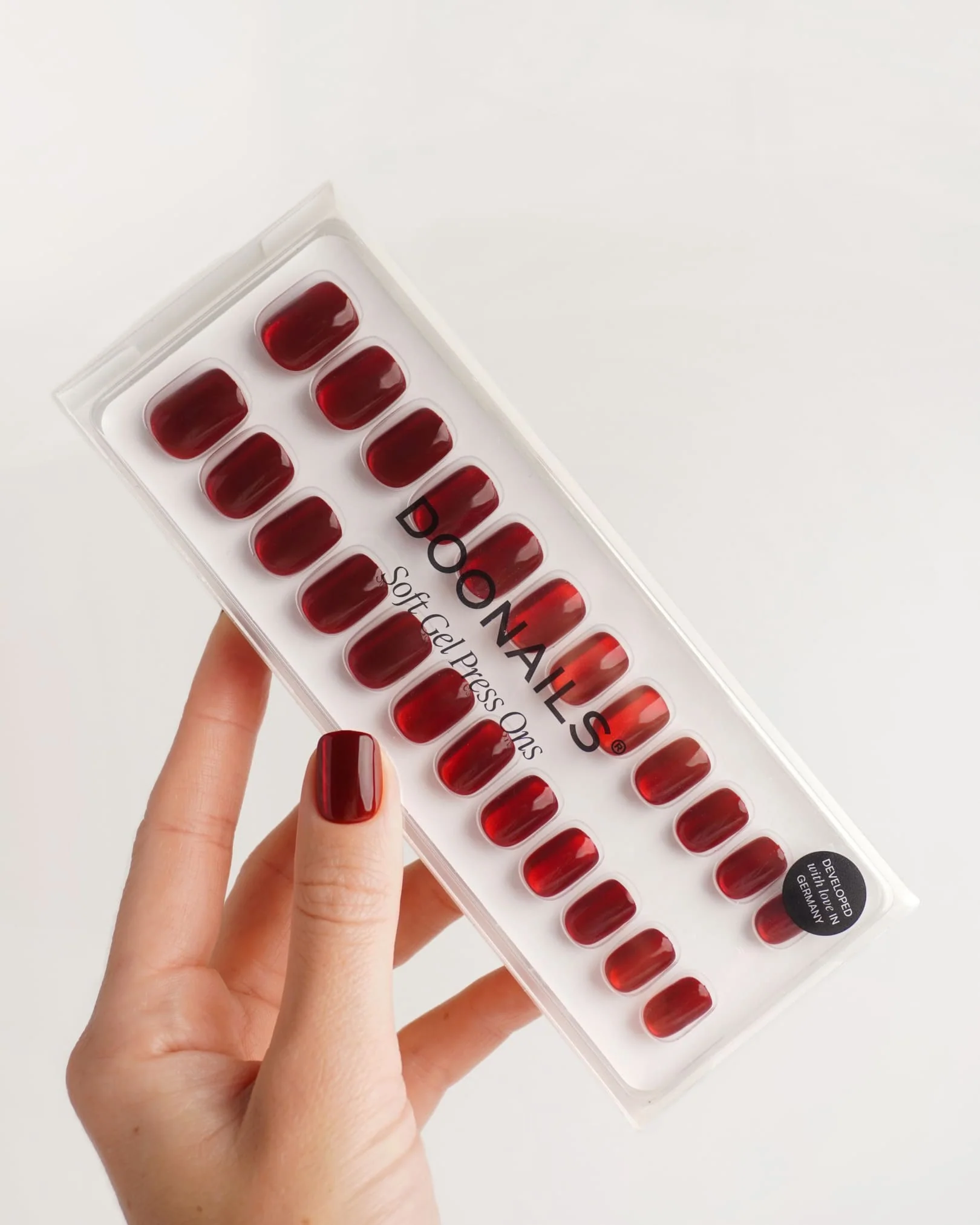 Red Cateye Extra Short Square Soft Gel Press Ons - Image 4