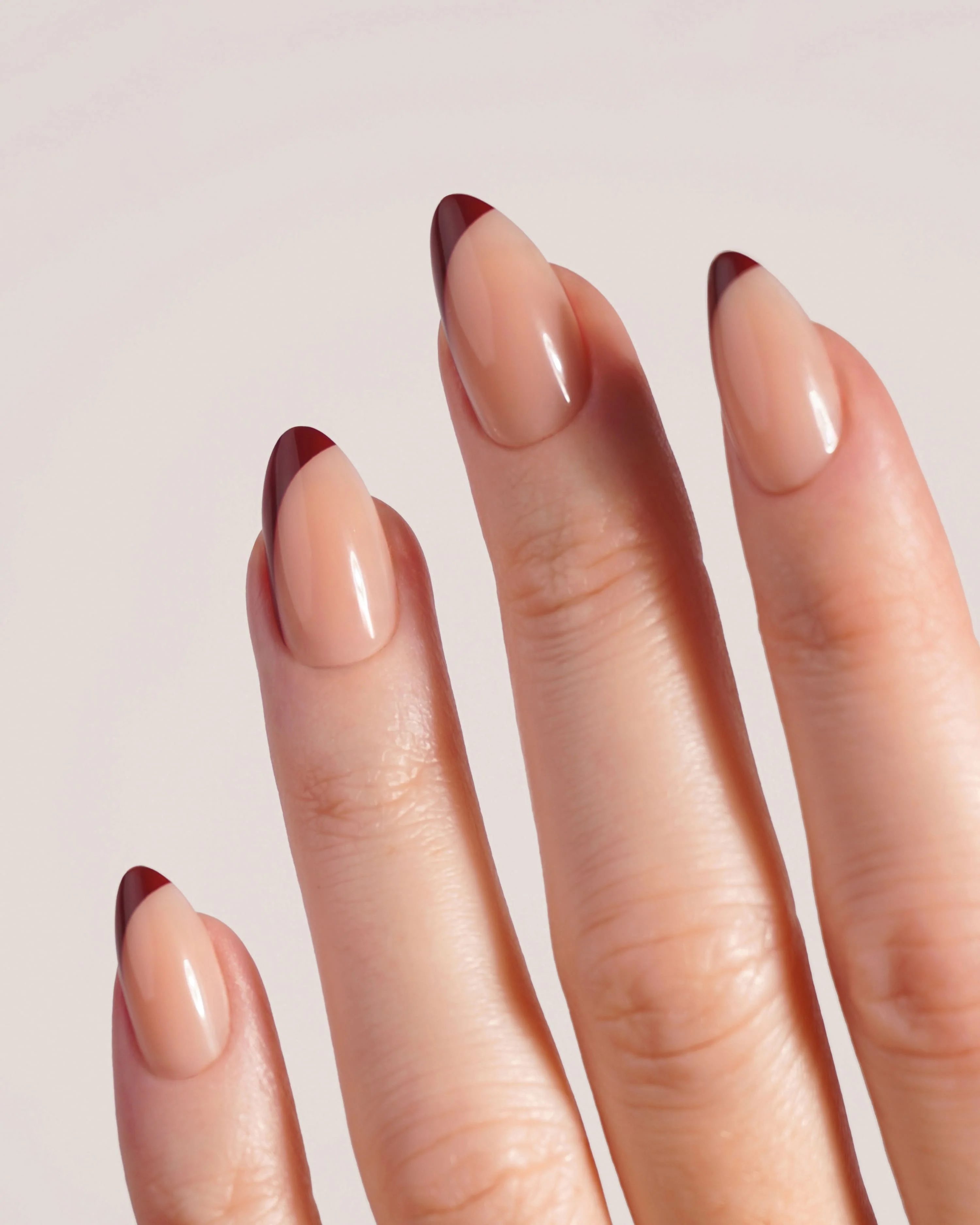 Red Slate French Short Almond Soft Gel Press Ons - Image 2