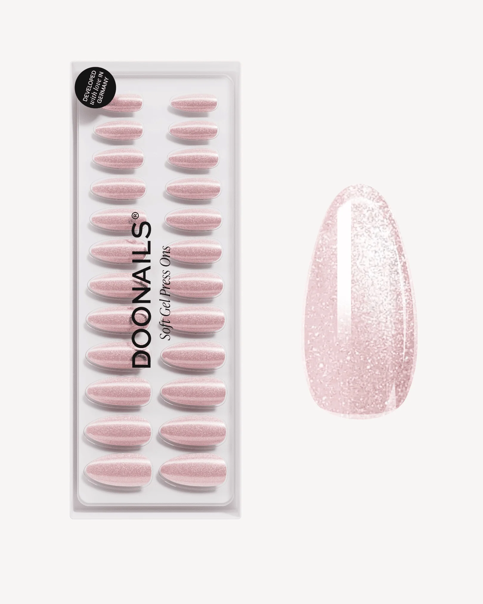 Rose Cateye Medium Almond Soft Gel Press Ons