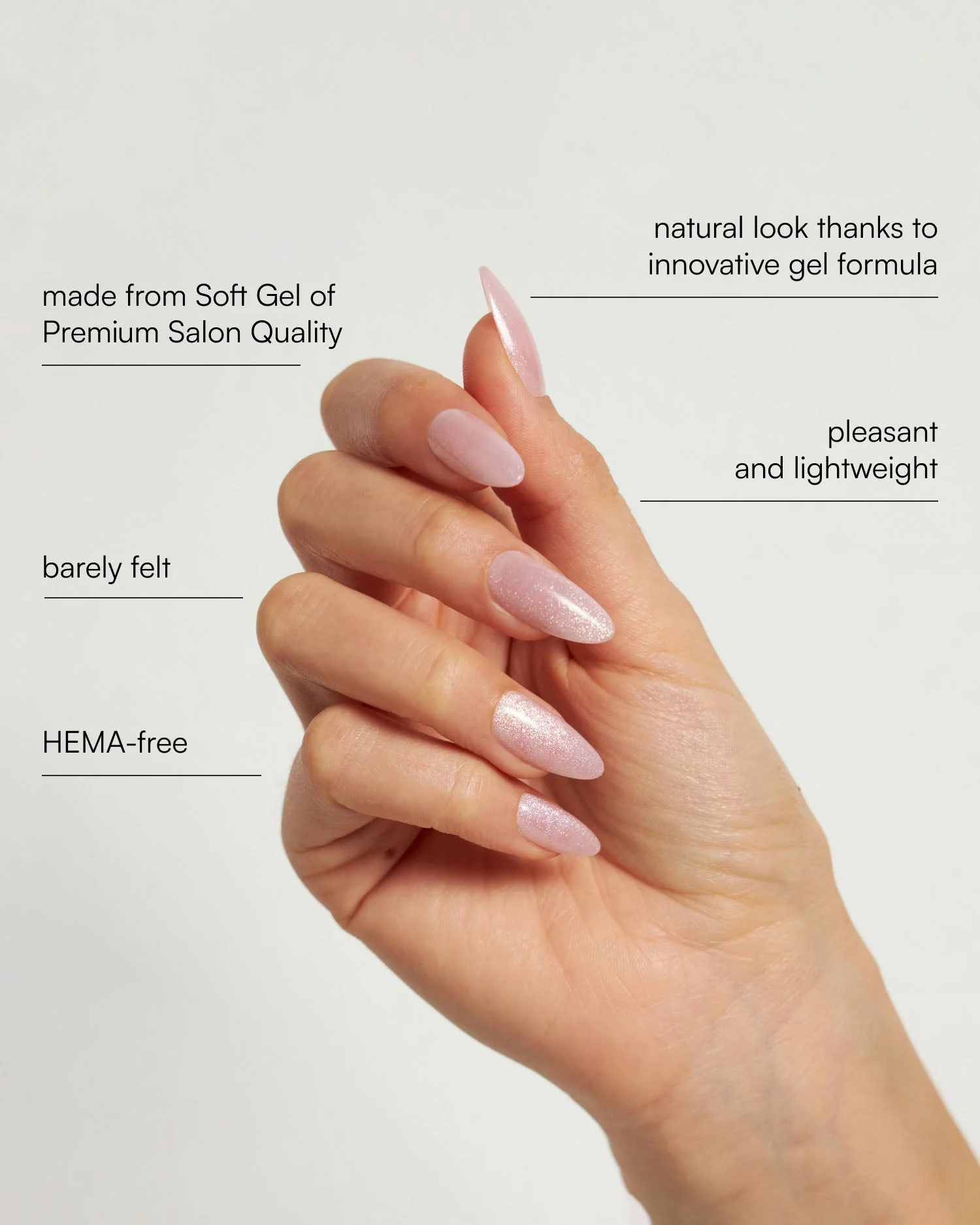 Rose Cateye Medium Almond Soft Gel Press Ons - Image 3