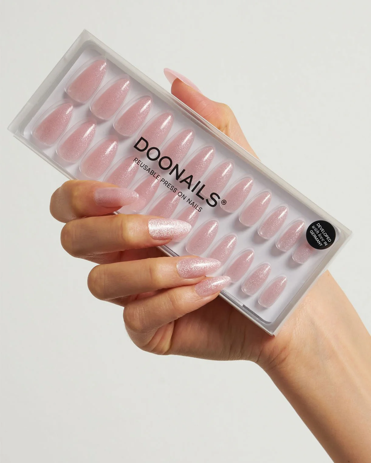 Rose Cateye Medium Almond Soft Gel Press Ons - Image 4