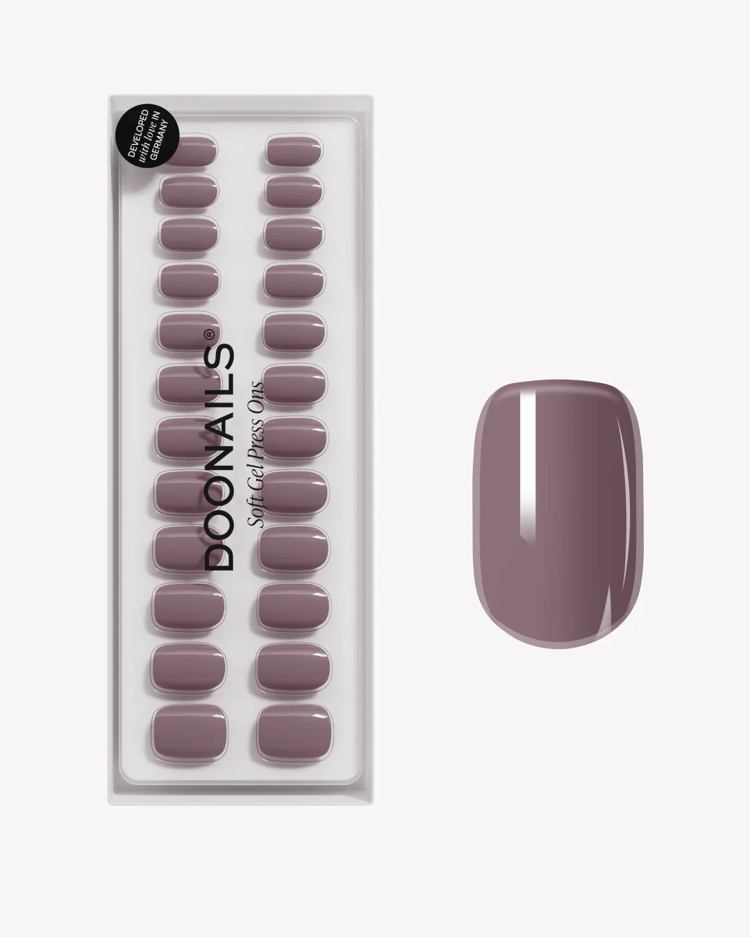 Silent Night Mauve Short Square Soft Gel Press Ons