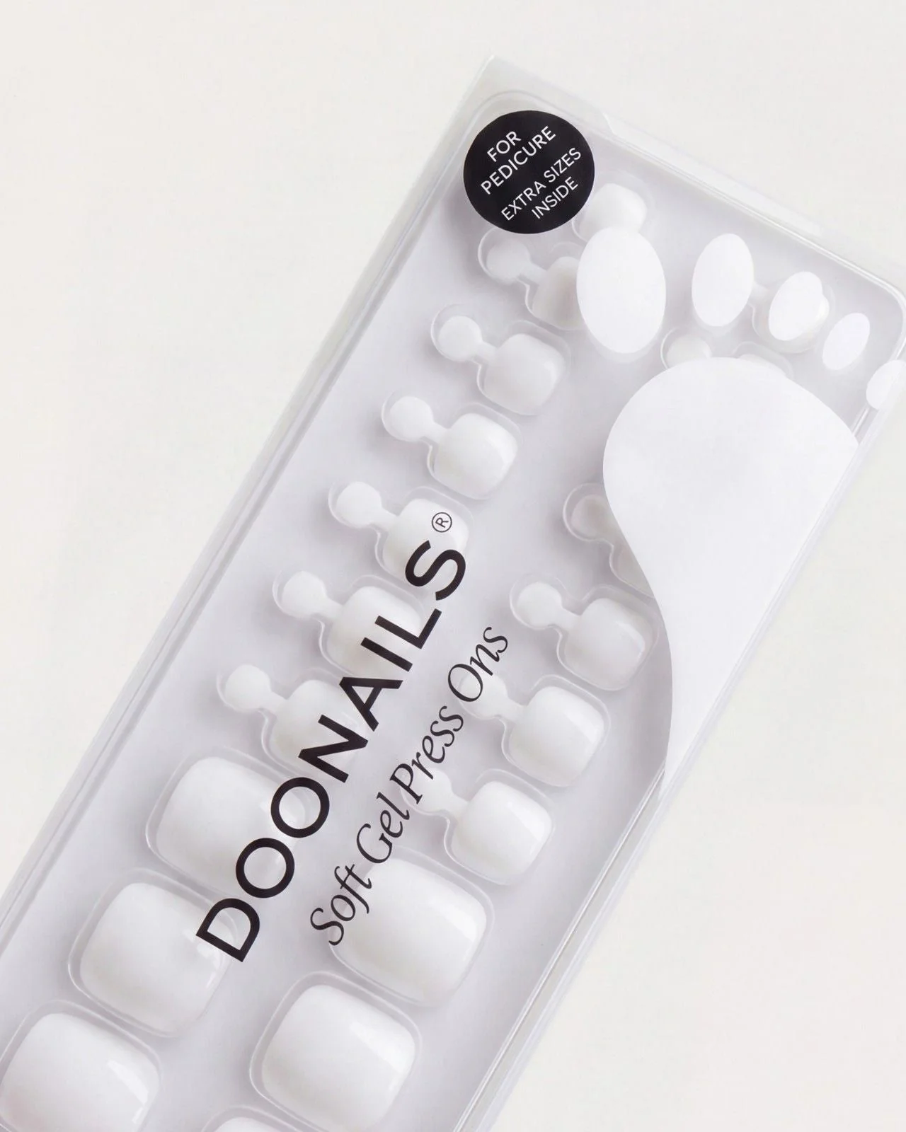 Snow White Pedicure Soft Gel Press Ons - Image 3