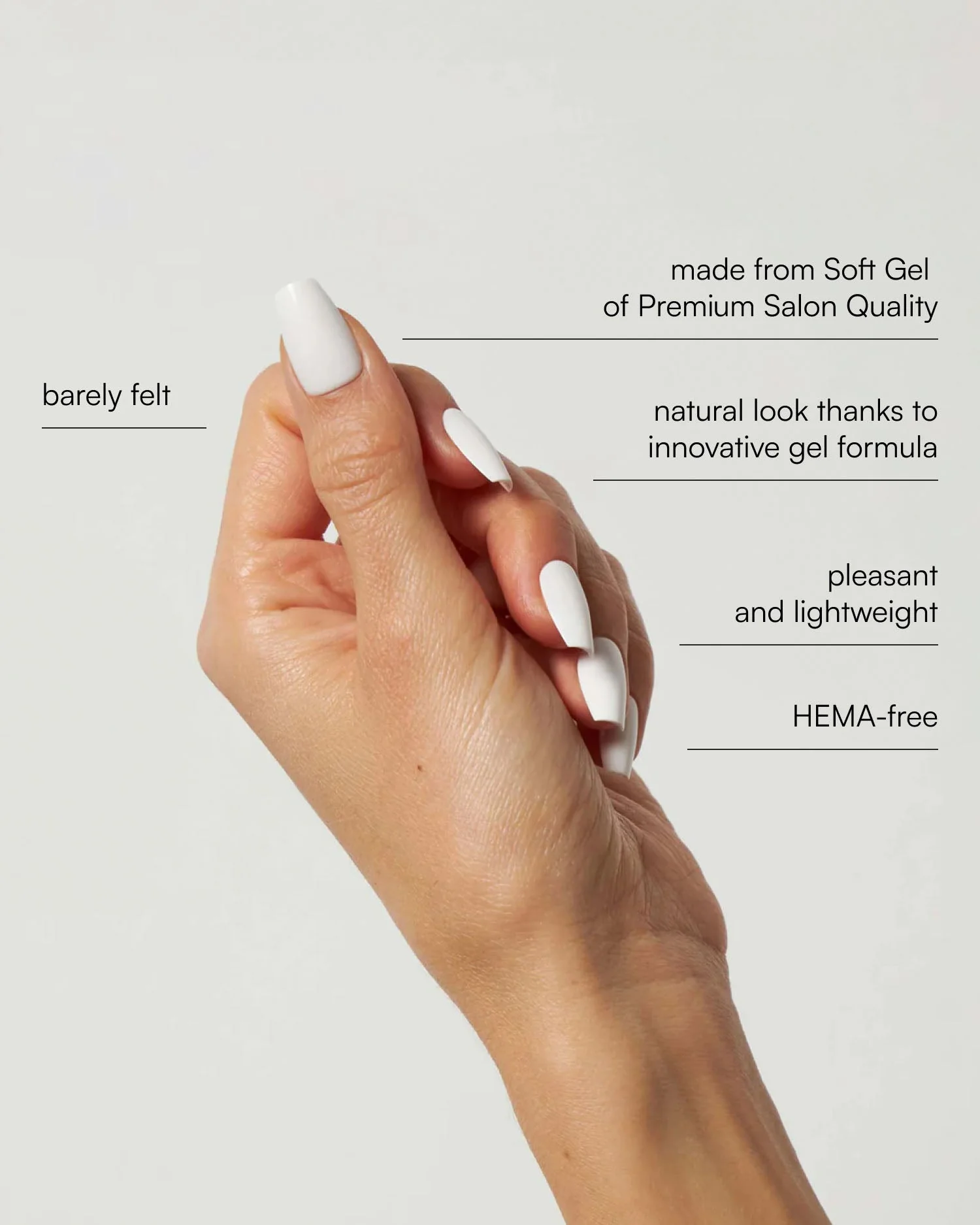 Snow White Short Coffin Soft Gel Press Ons - Image 3