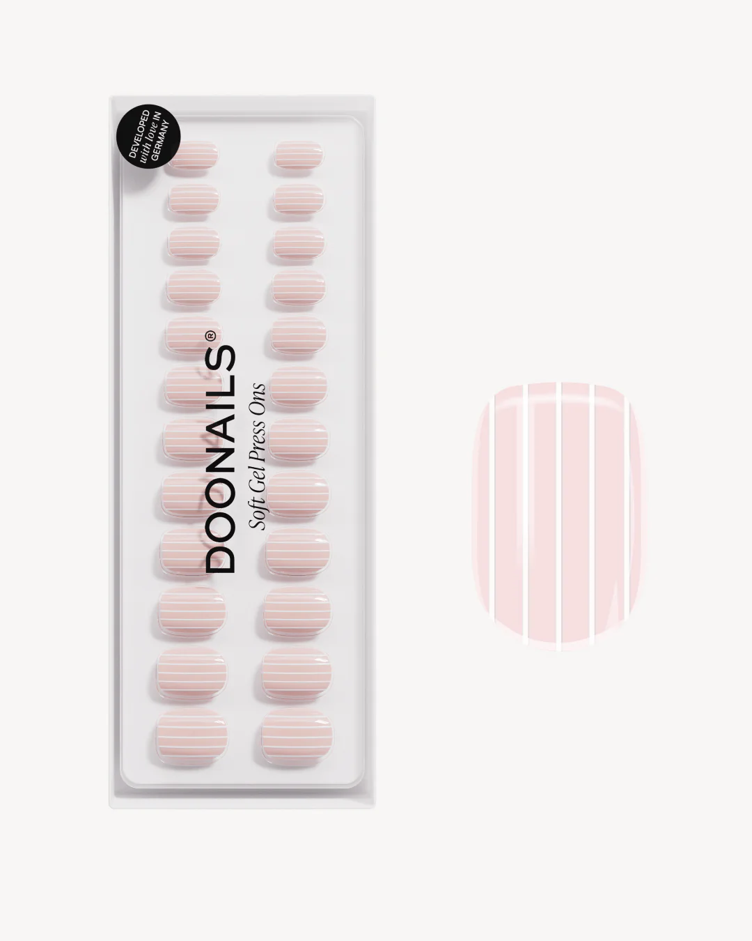 Limited Edition Strawberry Stripes Extra Short Square Soft Gel Press Ons