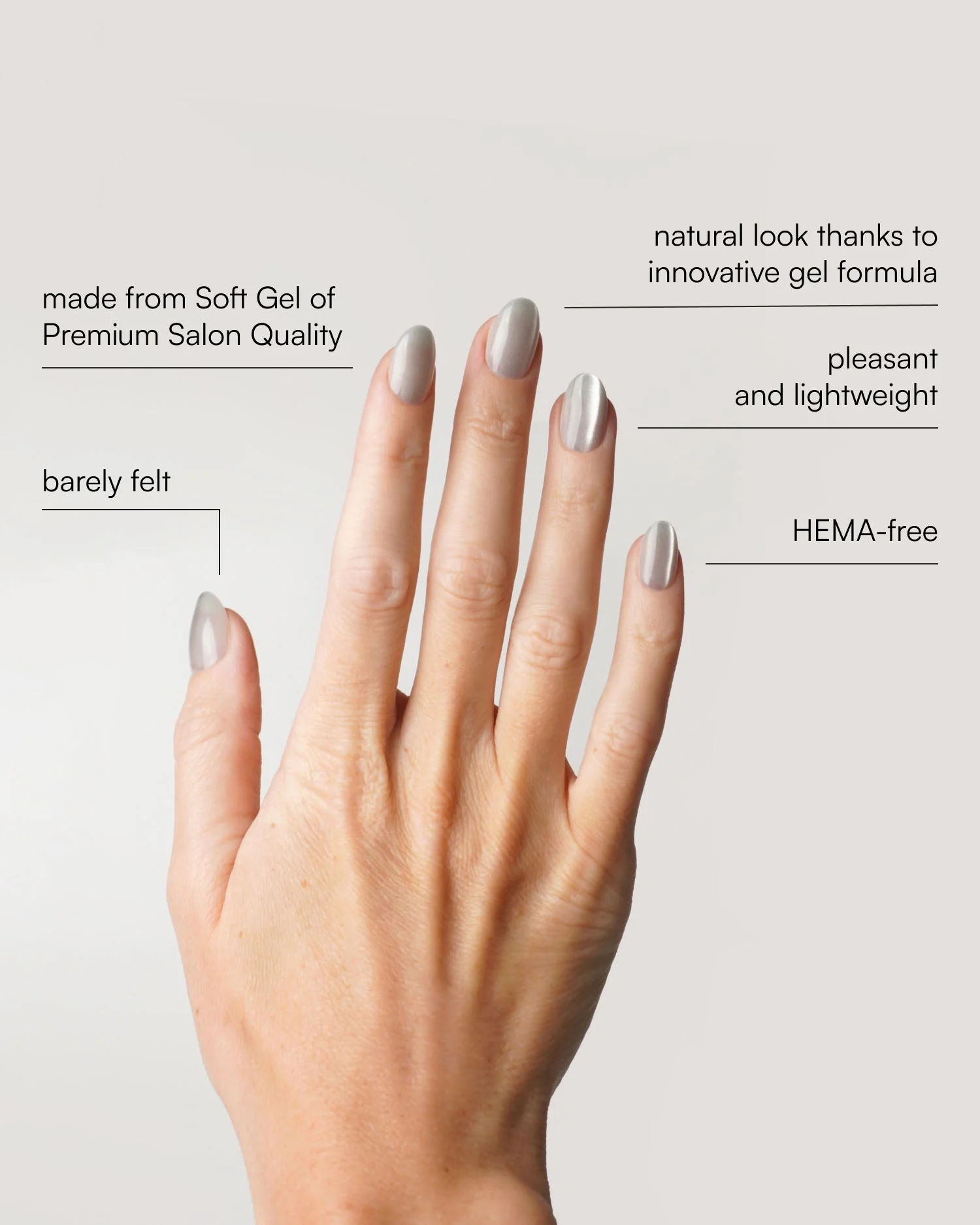 White Cateye Short Round Soft Gel Press Ons - Image 3